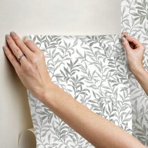 Sea Salt Grey Terrace Vines Peel and Stick Wallpaper