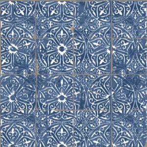 Cobalt Sea Provincial Tile Peel and Stick Wallpaper