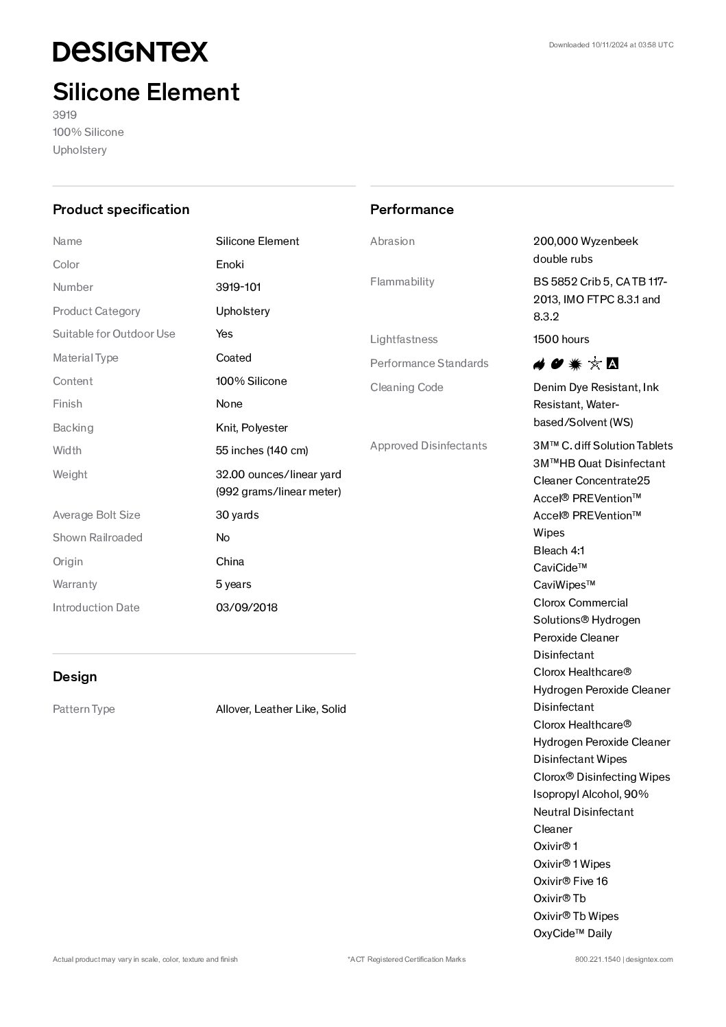 Silicone Element spec sheet<br/>( pdf )