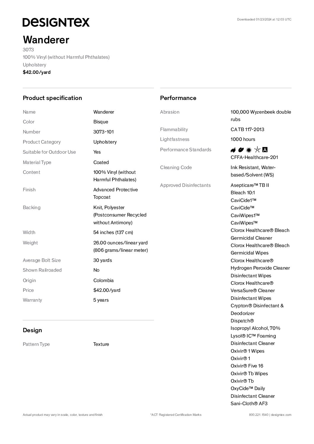 Wanderer Spec sheet<br/>( pdf )