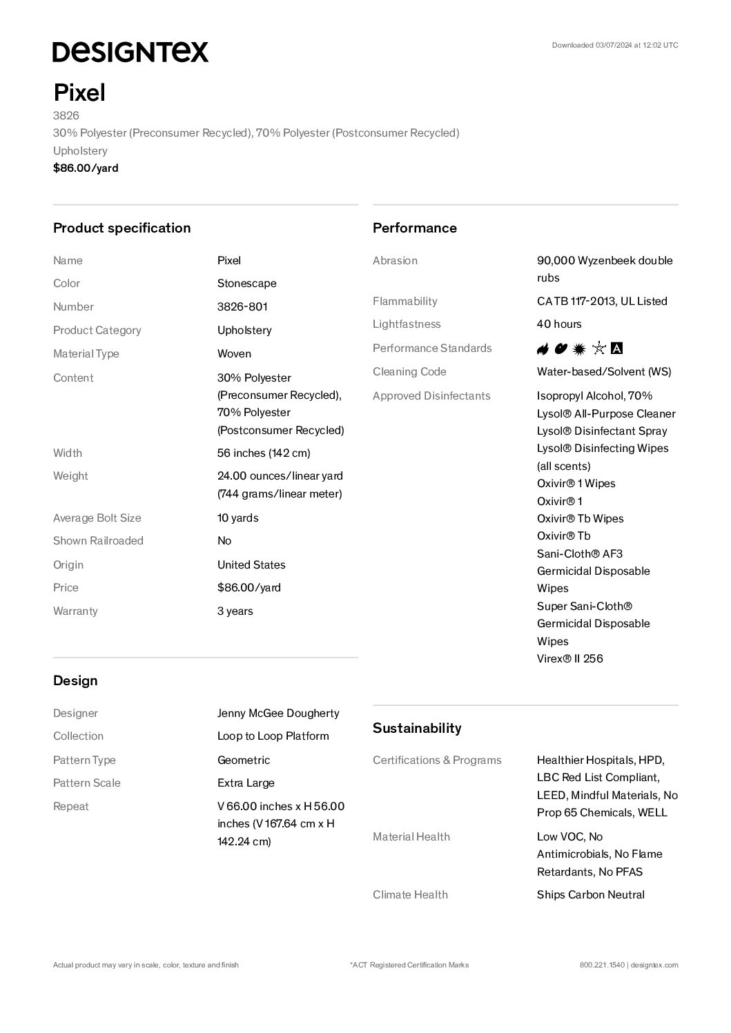 Pixel spec sheet<br/>( pdf )