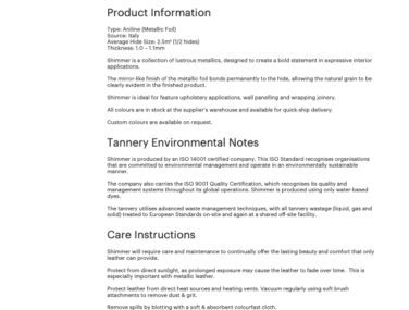 Shimmer Spec Sheet<br/>( pdf )