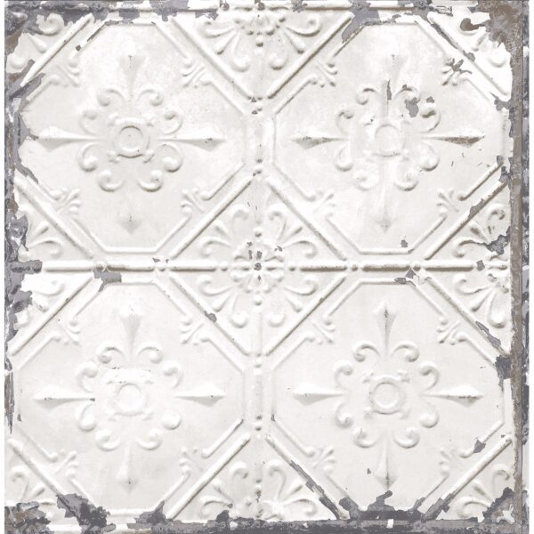 0037301 tin ceiling white distressed tiles