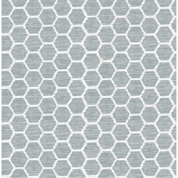 0037875 aura teal honeycomb wallpaper