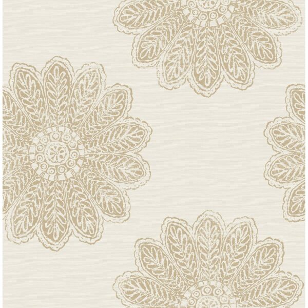 0037905 sol light brown medallion wallpaper