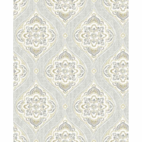 0038001 adele light grey damask wallpaper