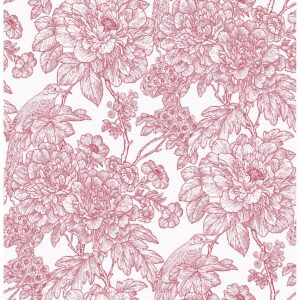 0038144 birds of paradise breeze red floral wallpaper