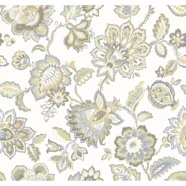 0038192 corona mustard jacobean wallpaper