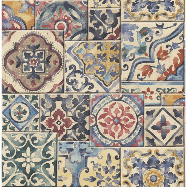 0038384 estrada multicolor marrakesh tiles wallpaper
