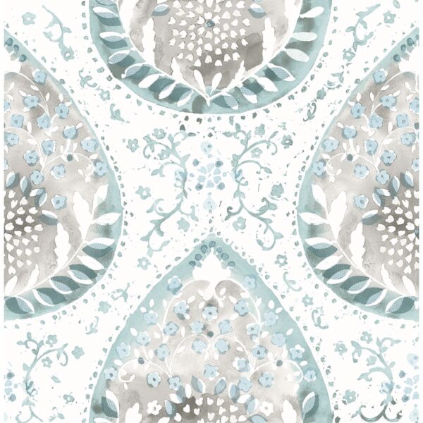 0041792 alistair blue medallion wallpaper