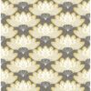 0041798 lotus mustard floral fans wallpaper