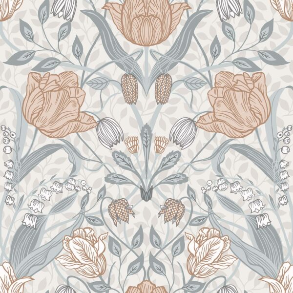 0041977 tulipa off white floral wallpaper
