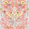 0043965 vera pink floral damask wallpaper