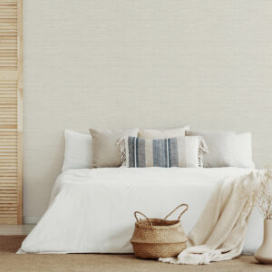 Agave Light Grey Imitation Grasscloth Wallpaper