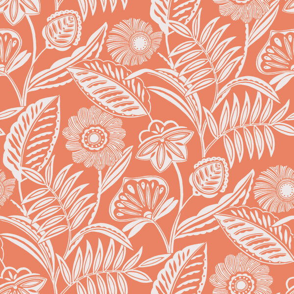 0045607 alma coral tropical floral wallpaper