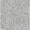0051407 periwinkle grey textured floral wallpaper