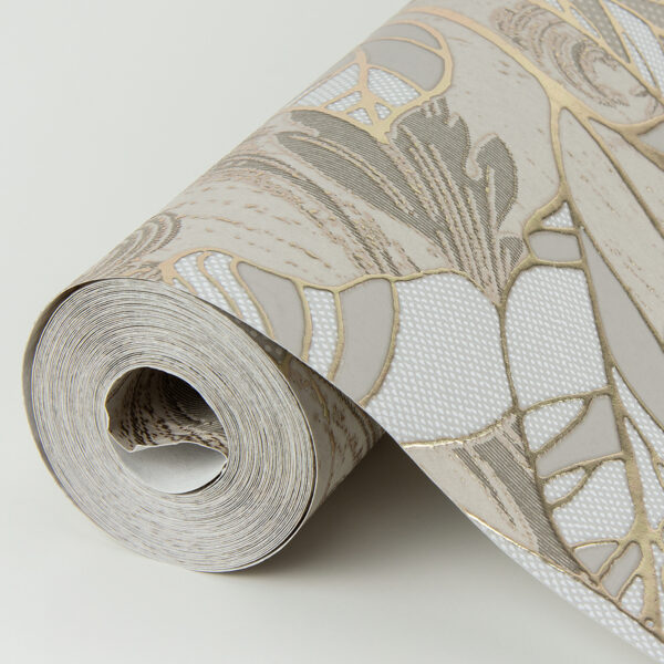 Selene Gold Mucha Floral Wallpaper - Image 4