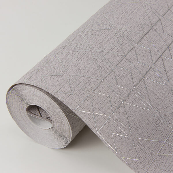 Paititi Silver Diamond Trellis Wallpaper - Image 4