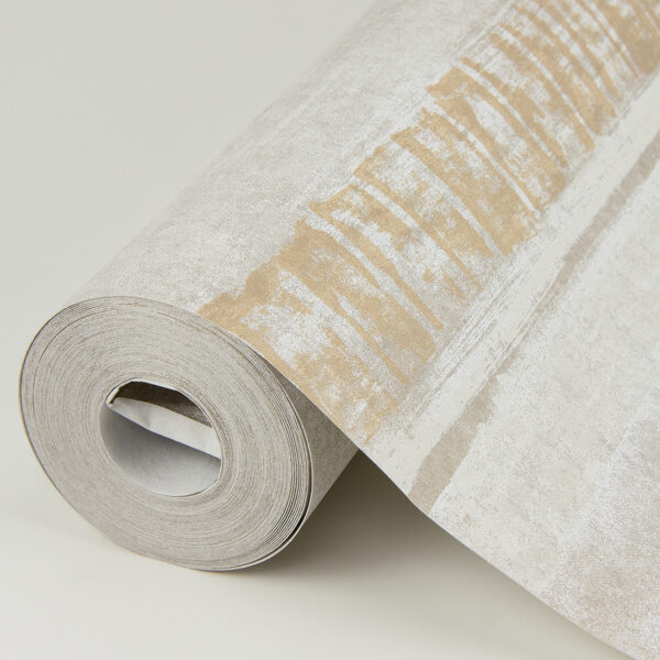 Rakasa Gold Distressed Stripe Wallpaper - Image 4