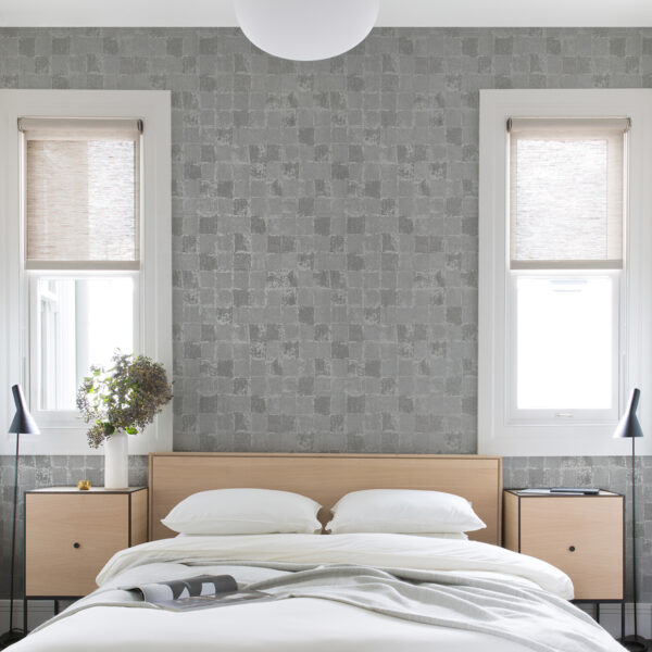 Varak Silver Checkerboard Wallpaper - Image 3