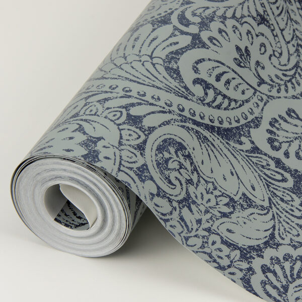 Artemis Sapphire Floral Damask Wallpaper - Image 4
