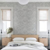 Artemis Platinum Floral Damask Wallpaper - Image 3