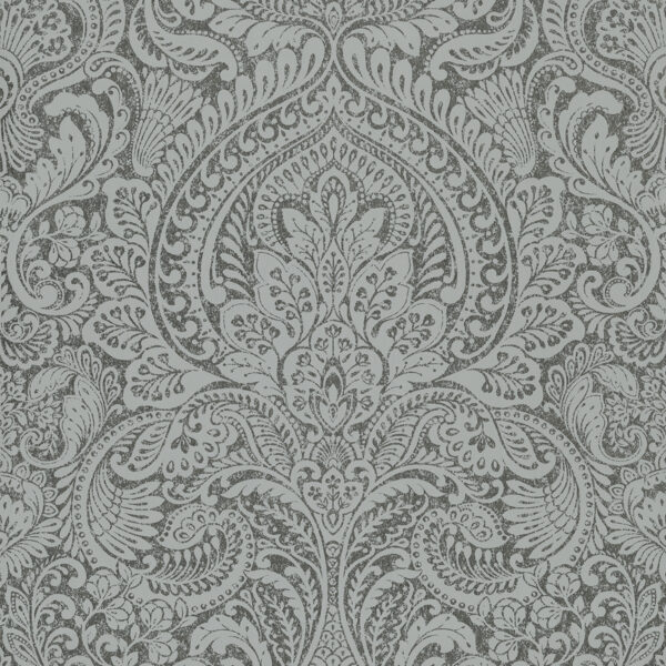 Artemis Pewter Floral Damask Wallpaper - Image 2