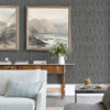 Ziva Silver Trellis Wallpaper - Image 3