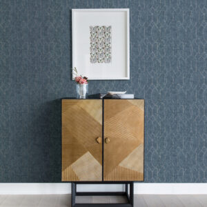 Ziva Blue Trellis Wallpaper