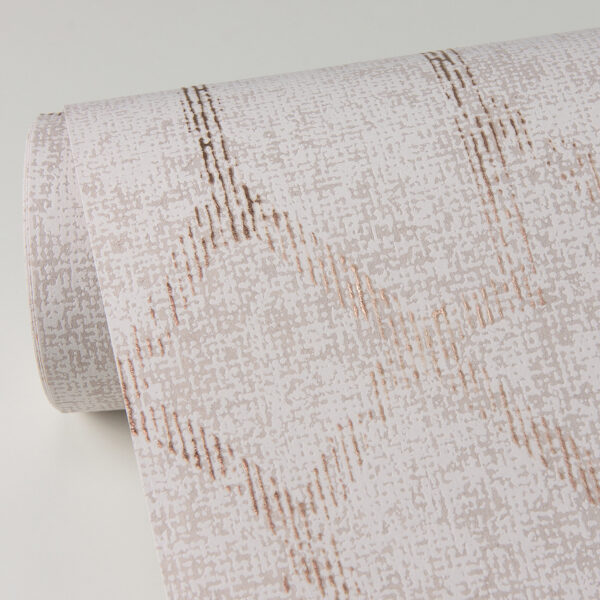 Ziva Rose Gold Trellis Wallpaper