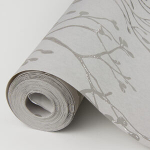Koura Platinum Budding Branches Wallpaper
