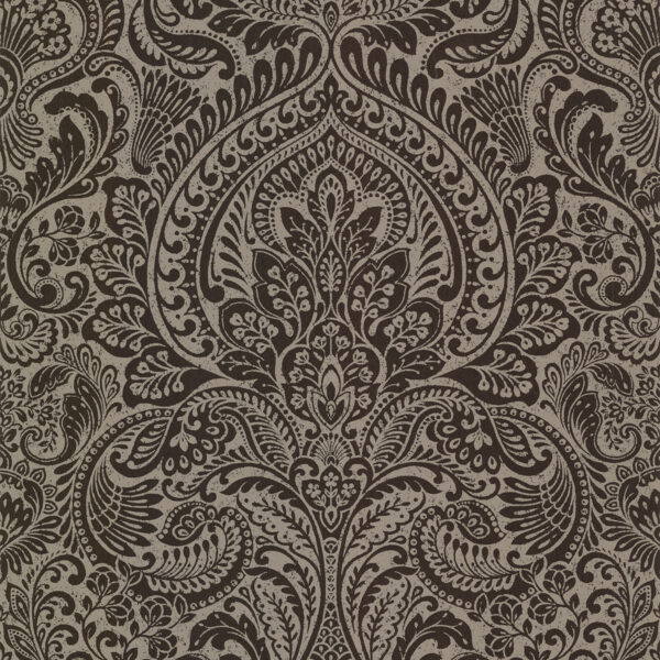 Artemis Espresso Floral Damask Wallpaper - Image 2