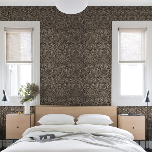 Artemis Espresso Floral Damask Wallpaper - Image 3