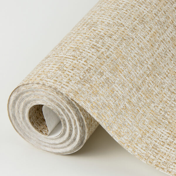 Maia Gold Faux Linen Wallpaper - Image 4