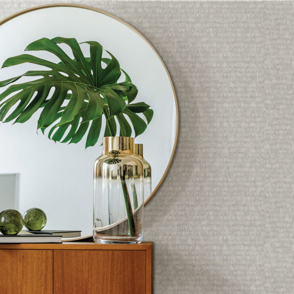 Zeke Silver Imitation Fabric Wallpaper - Image 3