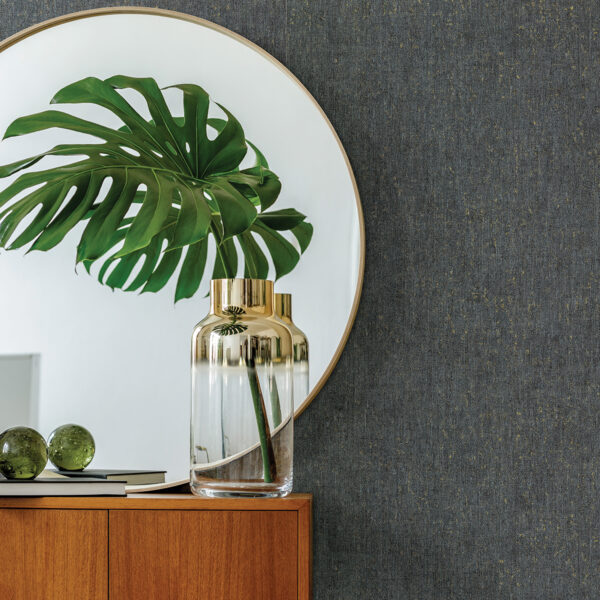 Reuss Slate Faux Fabric Wallpaper - Image 3