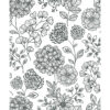 Ada Black Floral Wallpaper