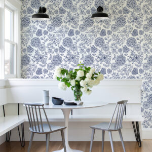 Ada Blue Floral Wallpaper