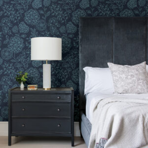 Ada Indigo Floral Wallpaper