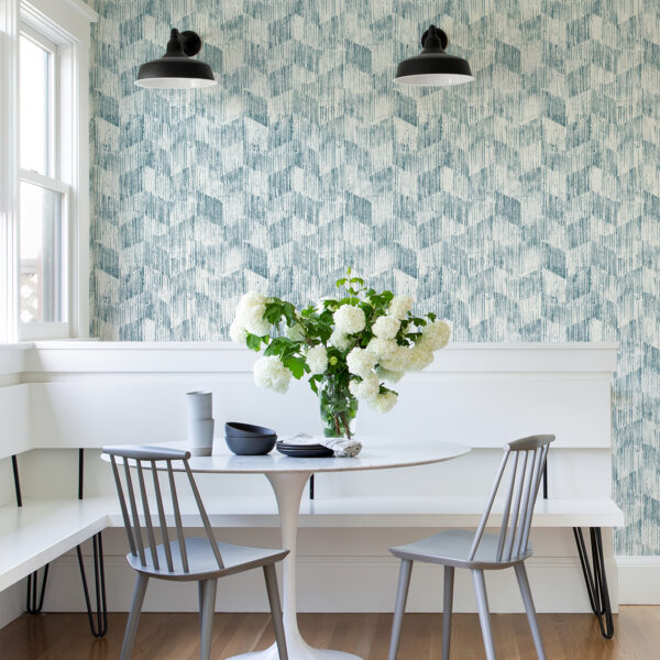 Demi Teal Distressed Wallpaper - Image 2