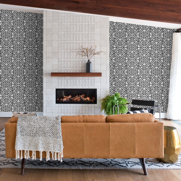 Kachel Black Geometric Wallpaper - Image 2