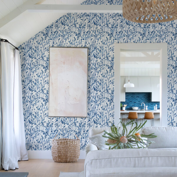 Leandra Indigo Floral Trail Wallpaper - Image 2