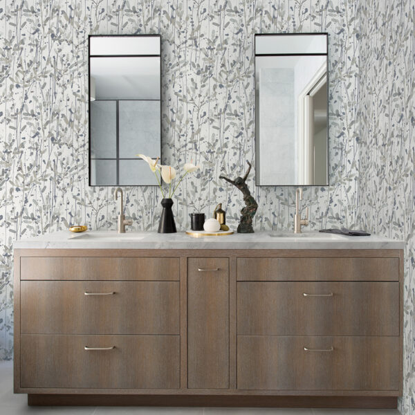 Leandra Grey Floral Trail Wallpaper - Image 2