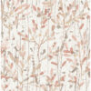 Leandra Coral Floral Trail Wallpaper