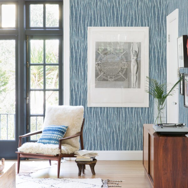 Nazar Indigo Stripe Wallpaper - Image 2