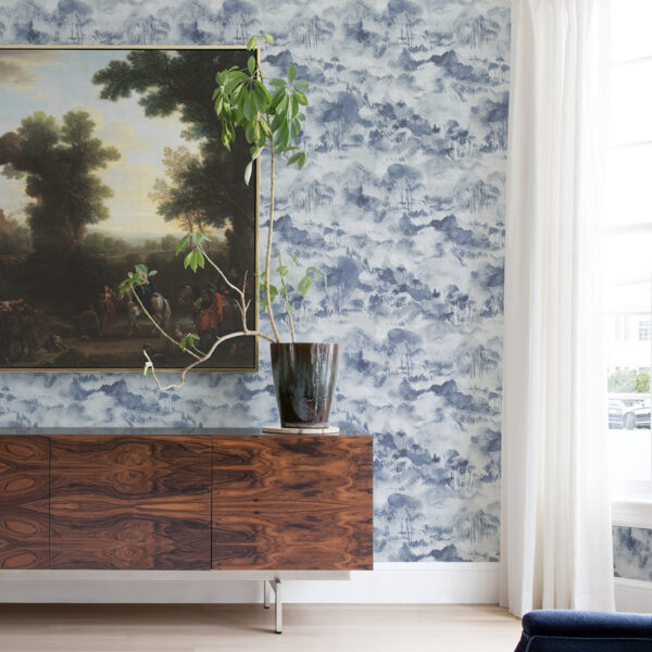 Nara Indigo Toile Wallpaper - Image 2
