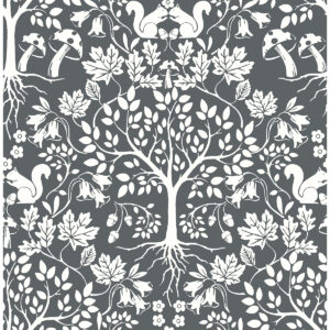Leo Grey Tree Wallpaper