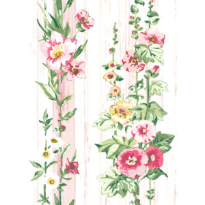 Delisa Pink Floral Stripe Wallpaper