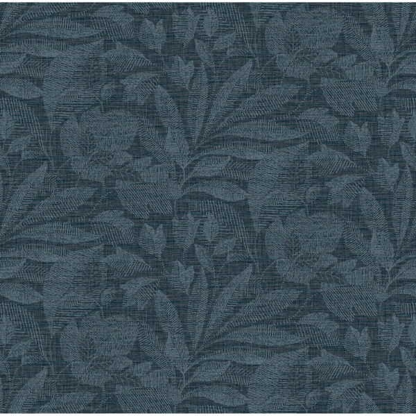 0056949 lei navy etched leaves wallpaper