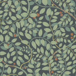 0057689 kirke turquoise leafy vines wallpaper